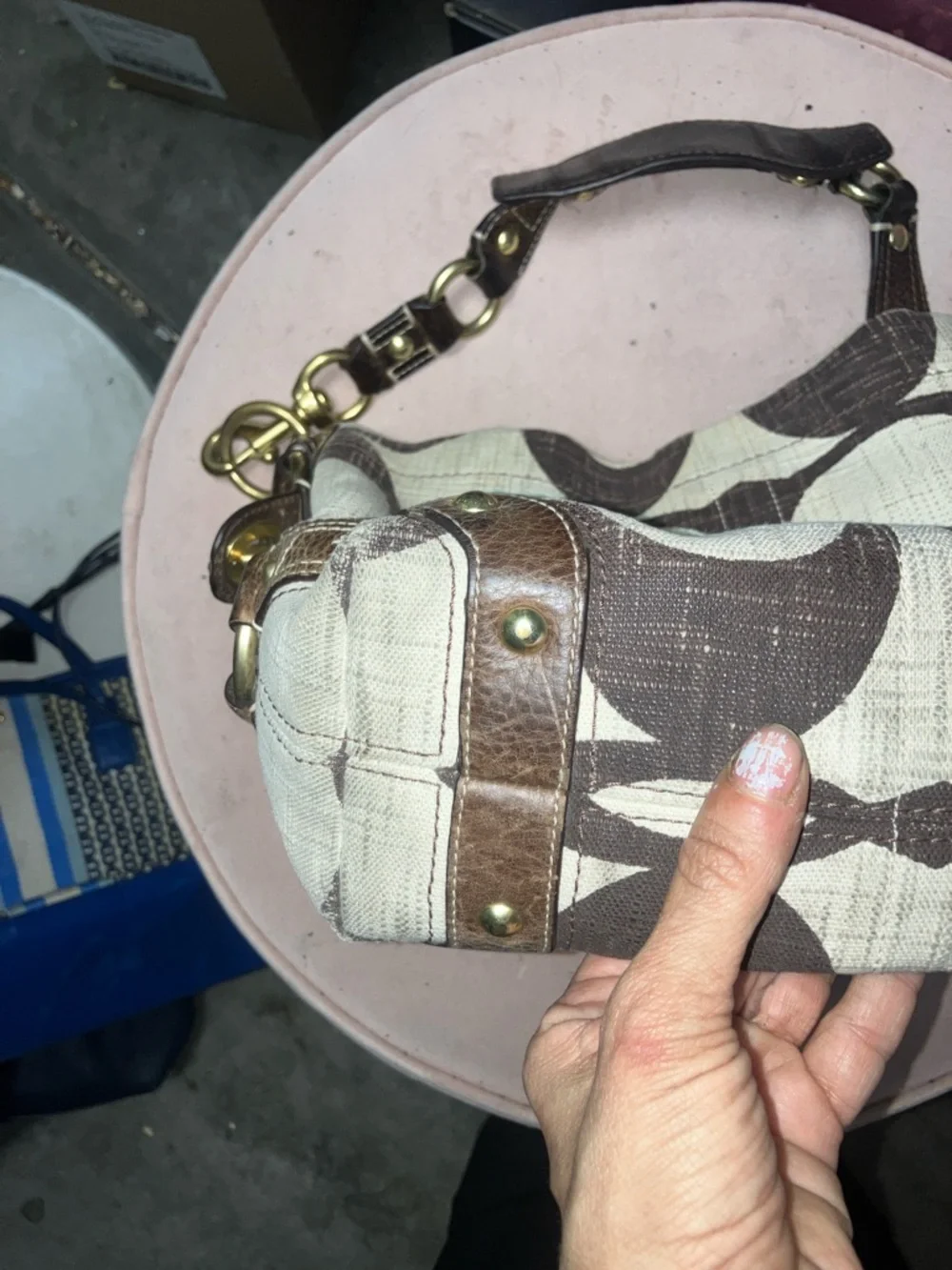 Coach Brown and Cream Shoulder Bag - Picture 3 of 9